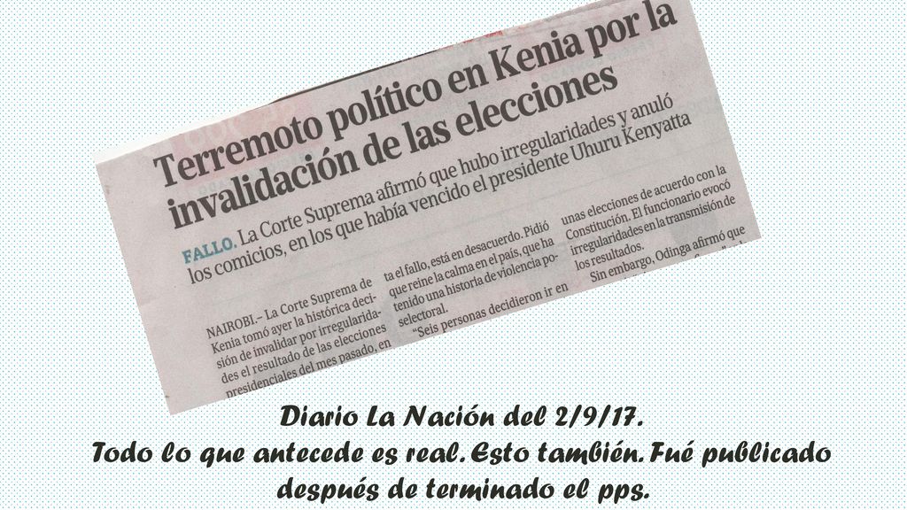 Diario La Nación del 2/9/17. Todo lo que antecede es real.