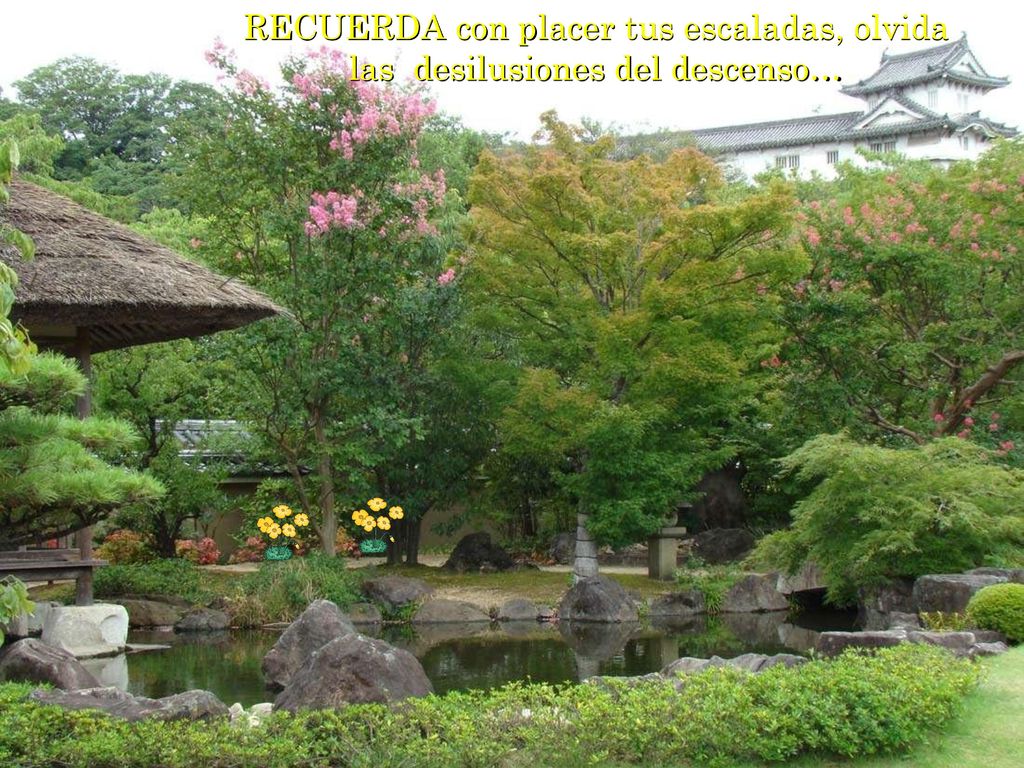 RECUERDA con placer tus escaladas, olvida las desilusiones del descenso…