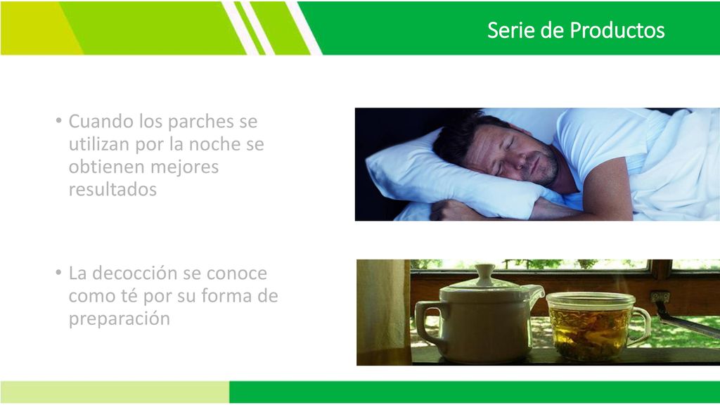 Serie de Productos Cuando los parches se utilizan por la noche se obtienen mejores resultados.