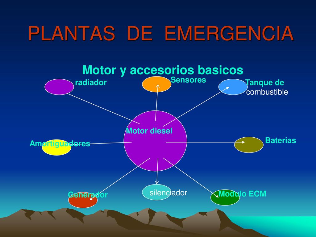 PLANTAS DE EMERGENCIA Motor y accesorios basicos Sensores radiador