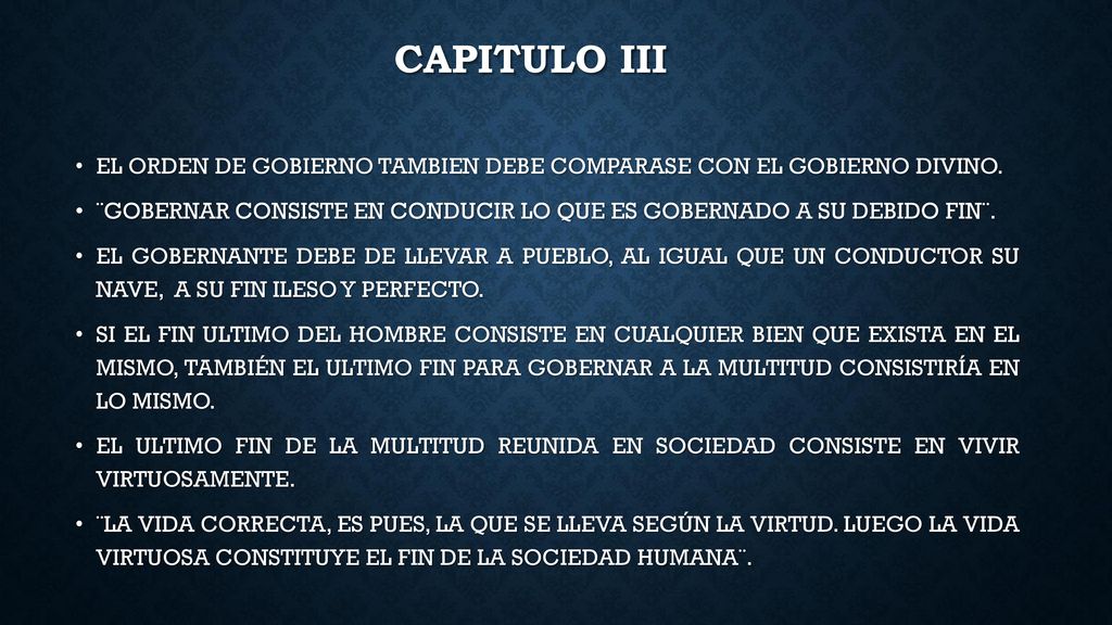 CAPITULO III EL ORDEN DE GOBIERNO TAMBIEN DEBE COMPARASE CON EL GOBIERNO DIVINO.