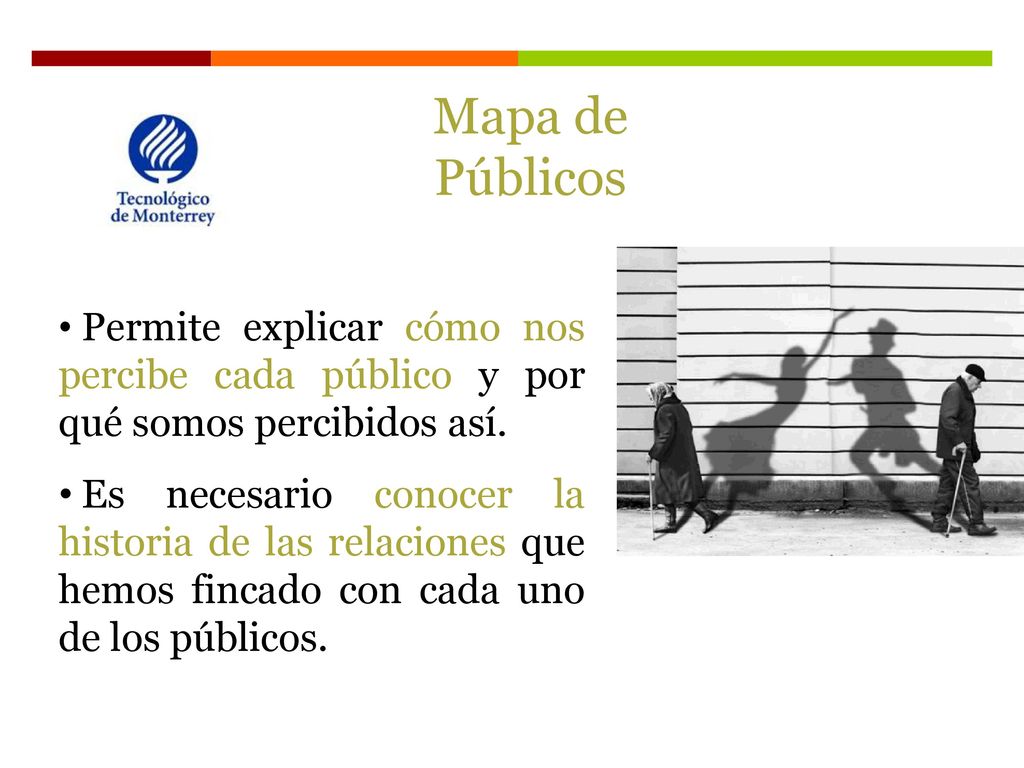 Mapa de Públicos Permite explicar cómo nos percibe cada público y por qué somos percibidos así.