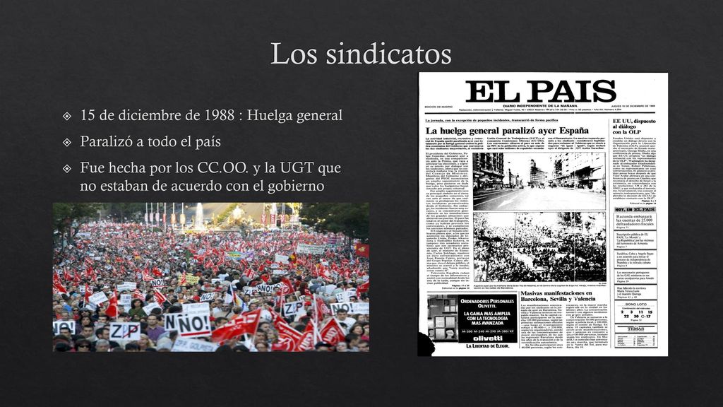 Los sindicatos 15 de diciembre de 1988 : Huelga general