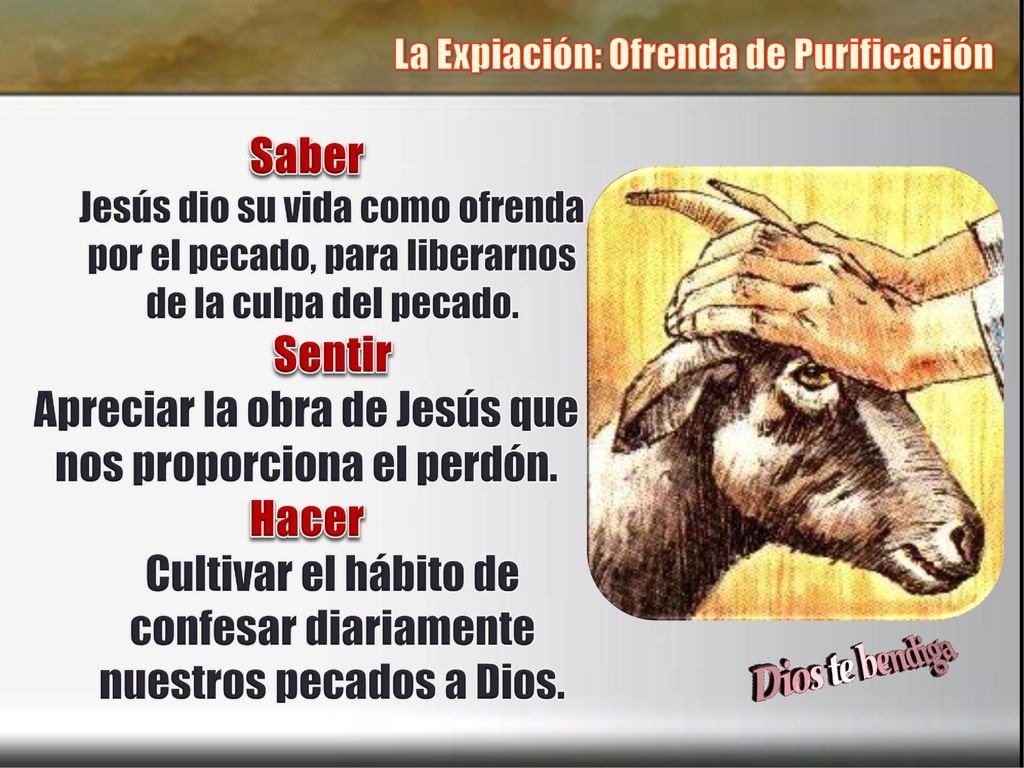 Apreciar la obra de Jesús que nos proporciona el perdón. Hacer