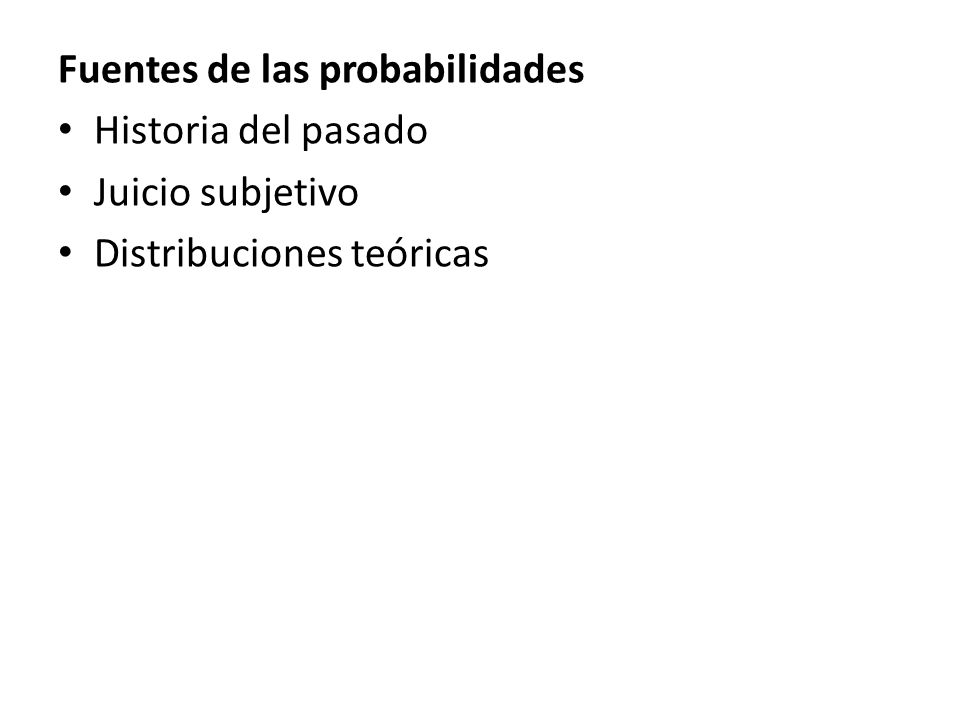 Fuentes de las probabilidades