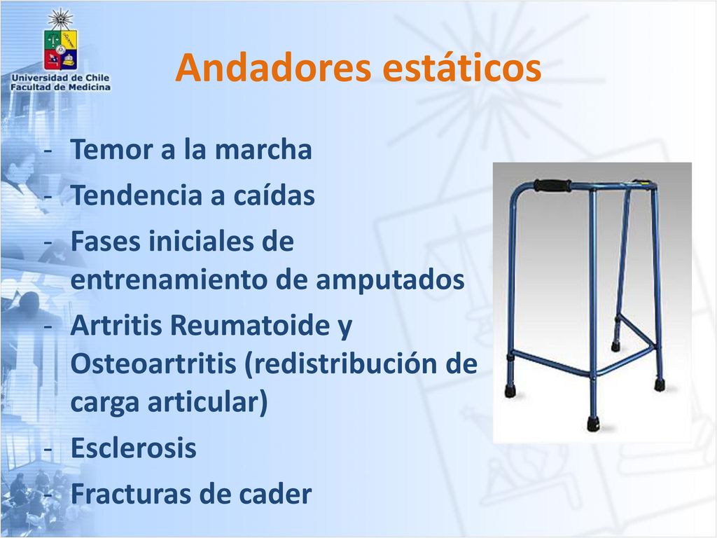 Andadores estáticos Temor a la marcha Tendencia a caídas
