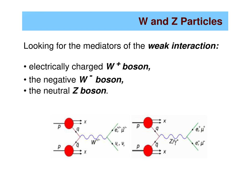 W and Z Particles Looking for the mediators of the weak interaction: