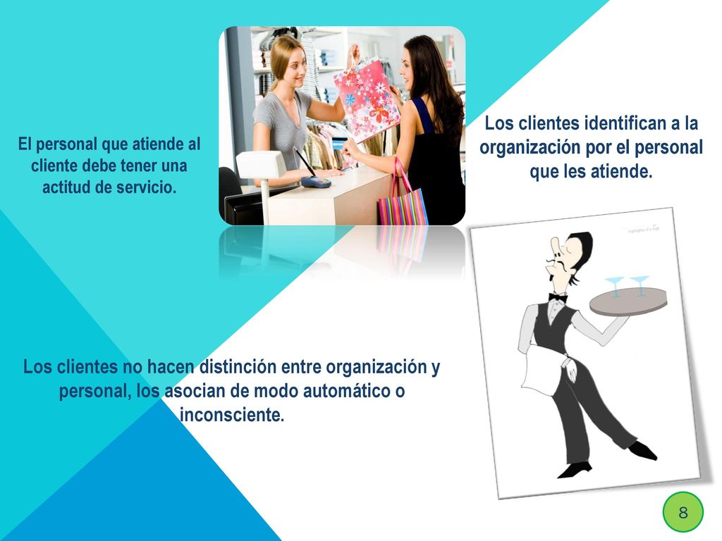 El personal que atiende al cliente debe tener una actitud de servicio.