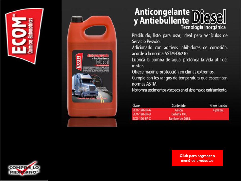 Click para regresar a menú de productos