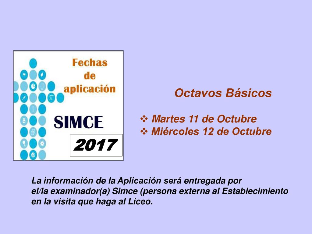 2017 Octavos Básicos Martes 11 de Octubre Miércoles 12 de Octubre