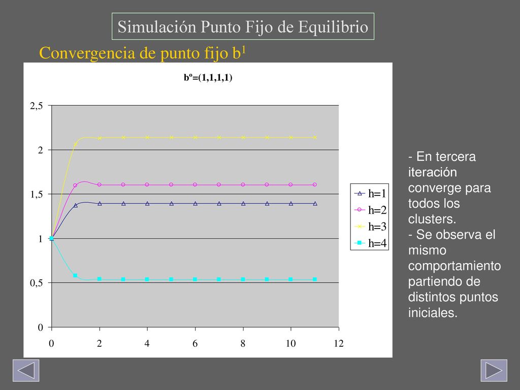 Simulación Punto Fijo de Equilibrio Convergencia de punto fijo b1