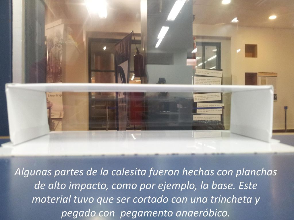 Algunas partes de la calesita fueron hechas con planchas de alto impacto, como por ejemplo, la base.