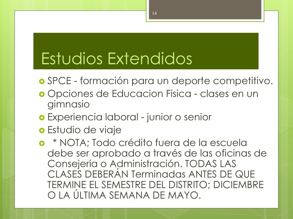 Estudios Extendidos SPCE - formación para un deporte competitivo.