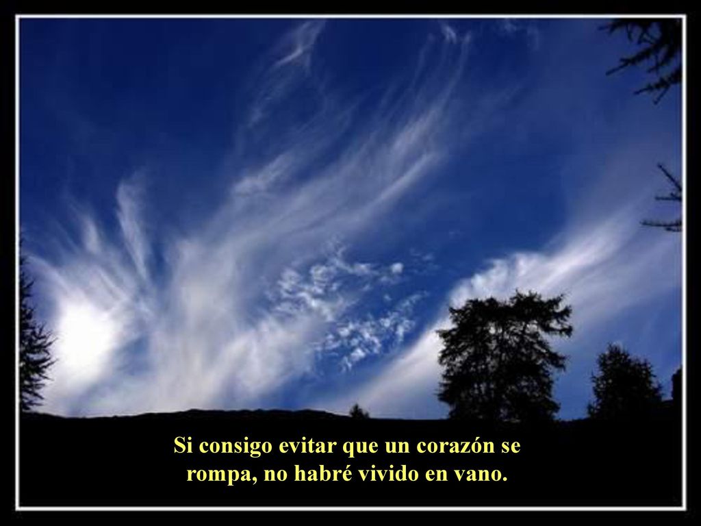 Si consigo evitar que un corazón se rompa, no habré vivido en vano.
