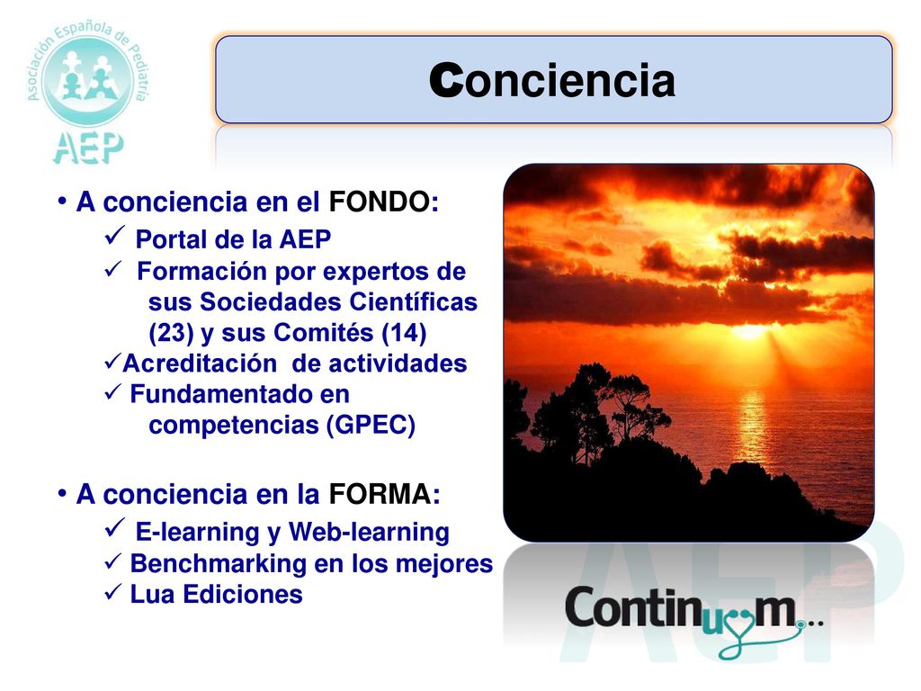 Conciencia A conciencia en el FONDO: Portal de la AEP