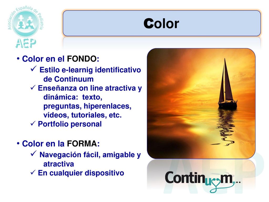 Color Color en el FONDO: Estilo e-learnig identificativo de Continuum