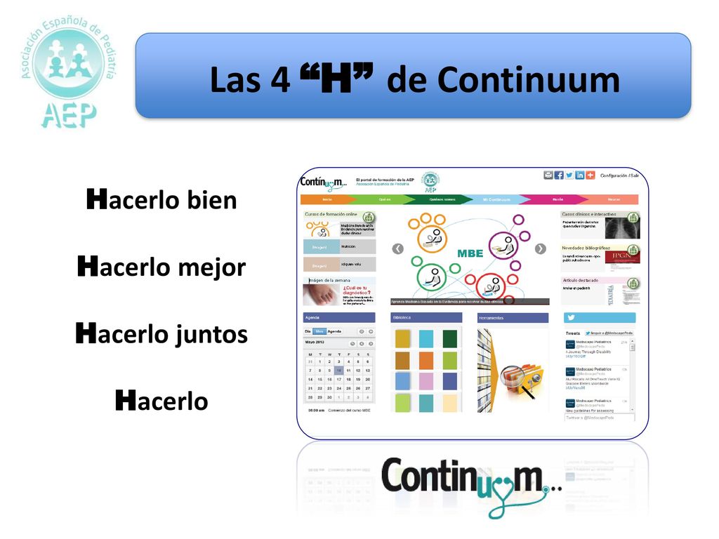 Las 4 H de Continuum Hacerlo bien Hacerlo mejor Hacerlo juntos
