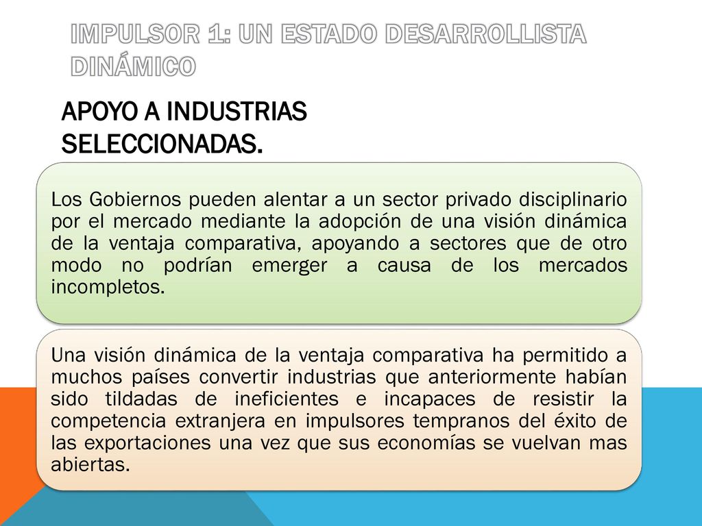IMPULSOR 1: Un Estado desarrollista dinámico