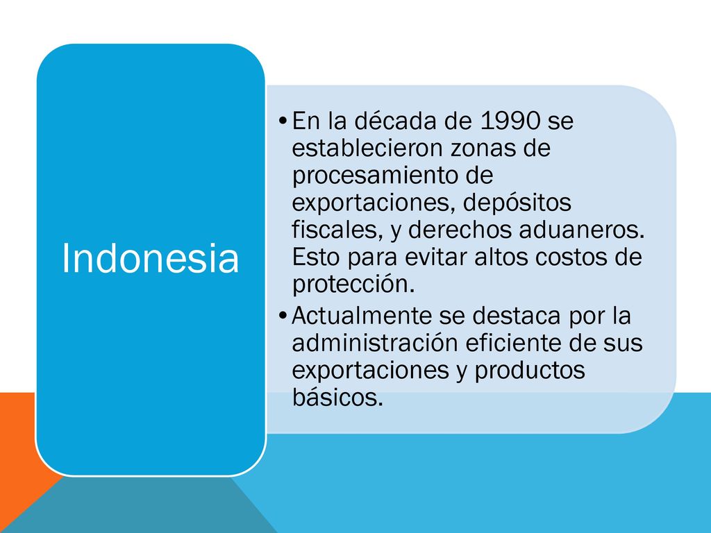 En la década de 1990 se establecieron zonas de procesamiento de exportaciones, depósitos fiscales, y derechos aduaneros. Esto para evitar altos costos de protección.