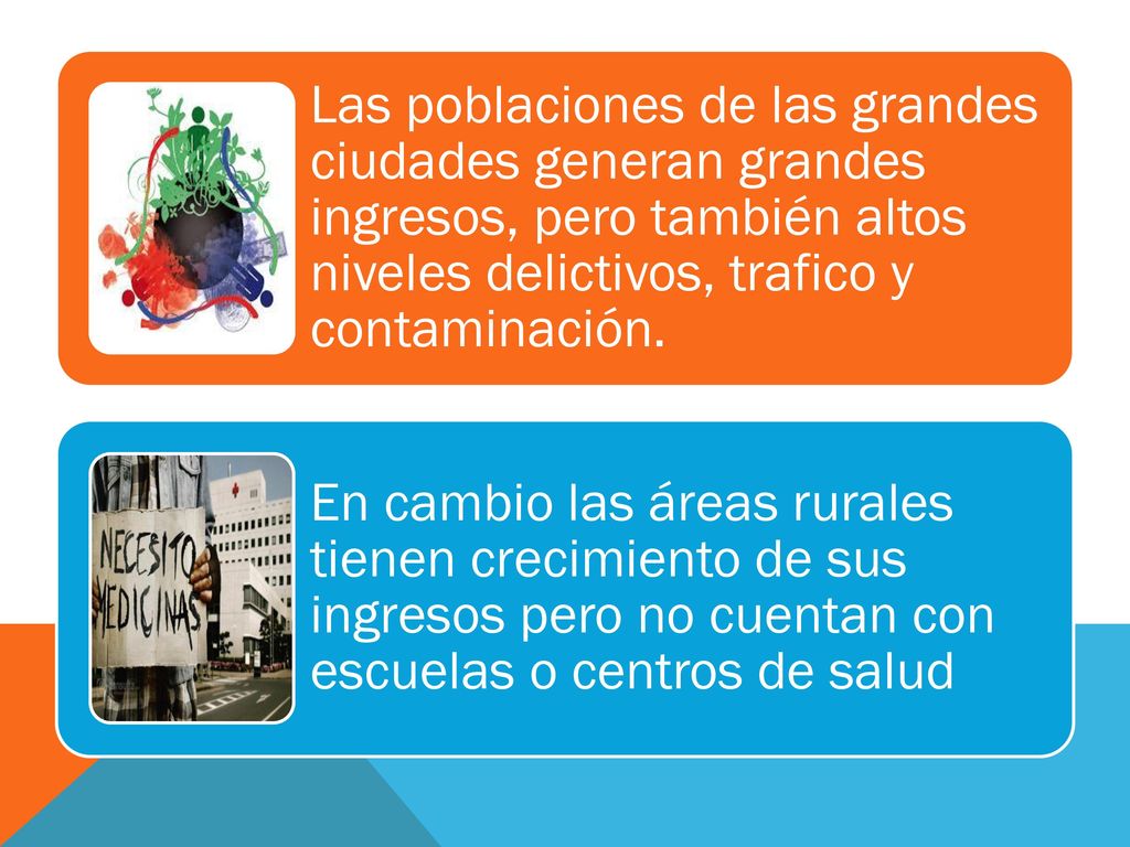 Las poblaciones de las grandes ciudades generan grandes ingresos, pero también altos niveles delictivos, trafico y contaminación.