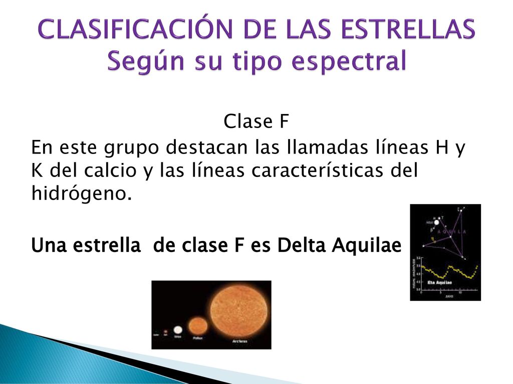 CLASIFICACIÓN DE LAS ESTRELLAS Según su tipo espectral