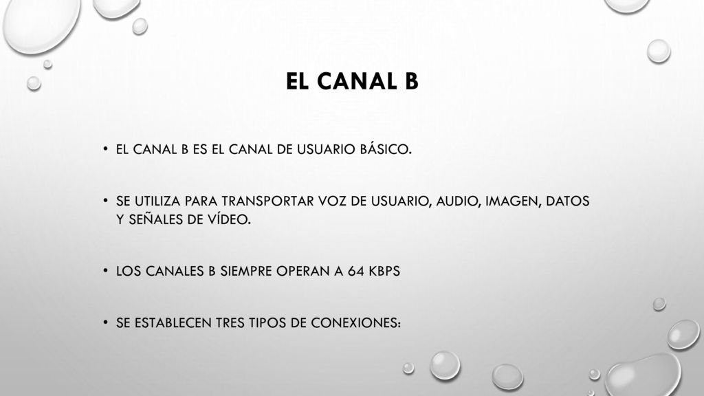 El canal B El canal B es el canal de usuario básico.