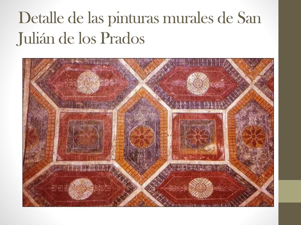 Detalle de las pinturas murales de San Julián de los Prados