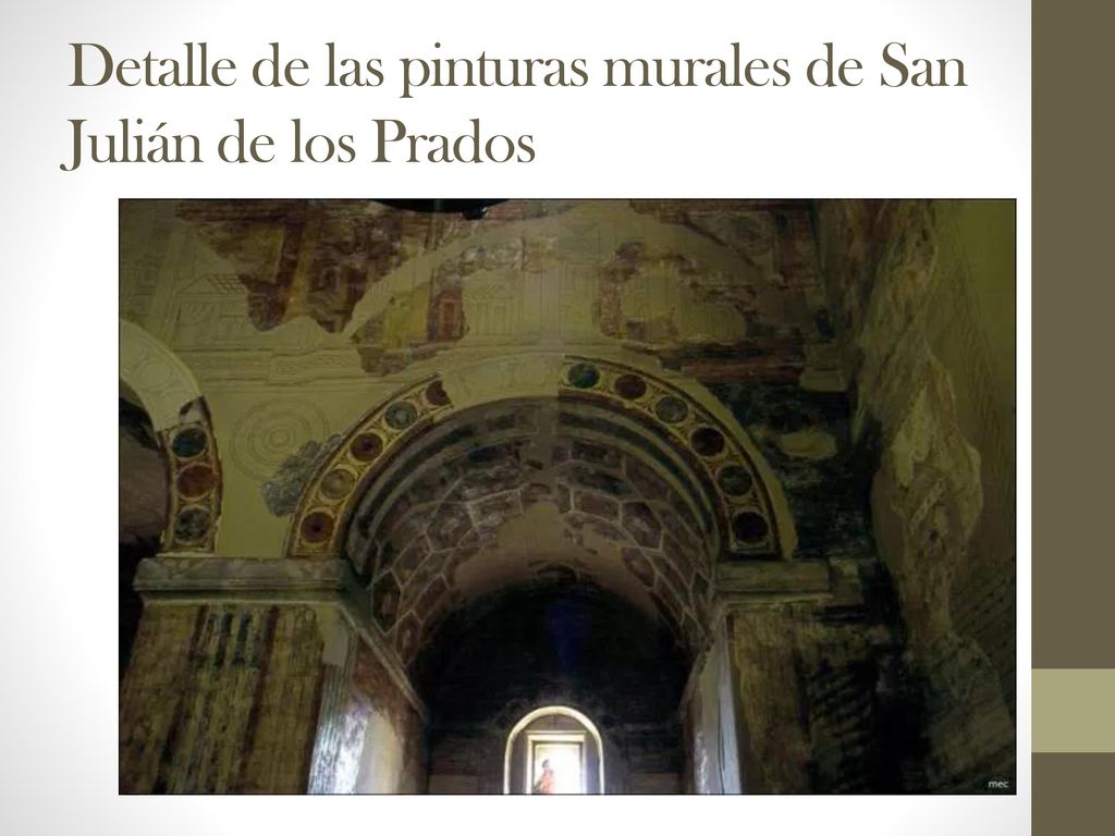 Detalle de las pinturas murales de San Julián de los Prados