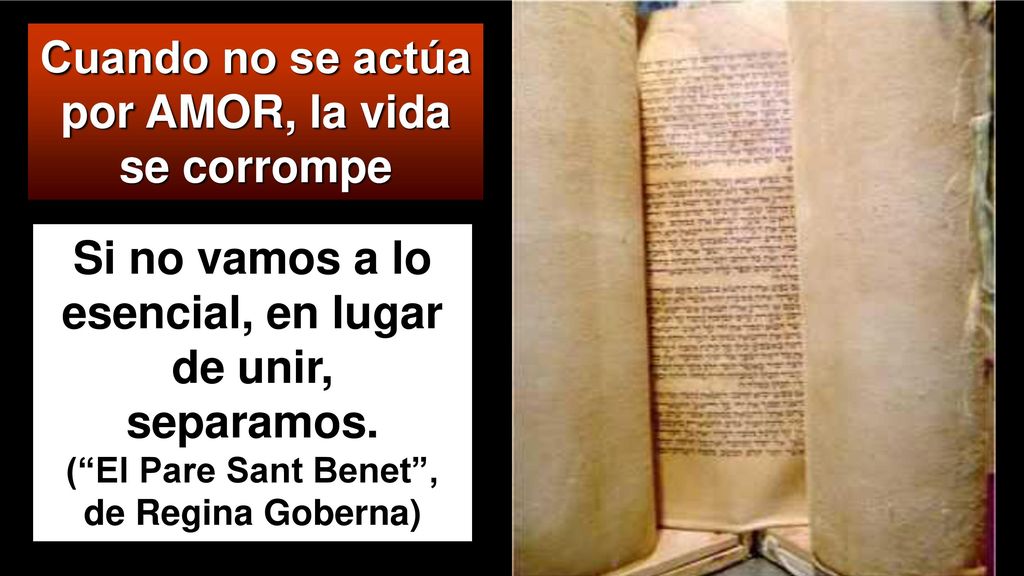 Cuando no se actúa por AMOR, la vida se corrompe