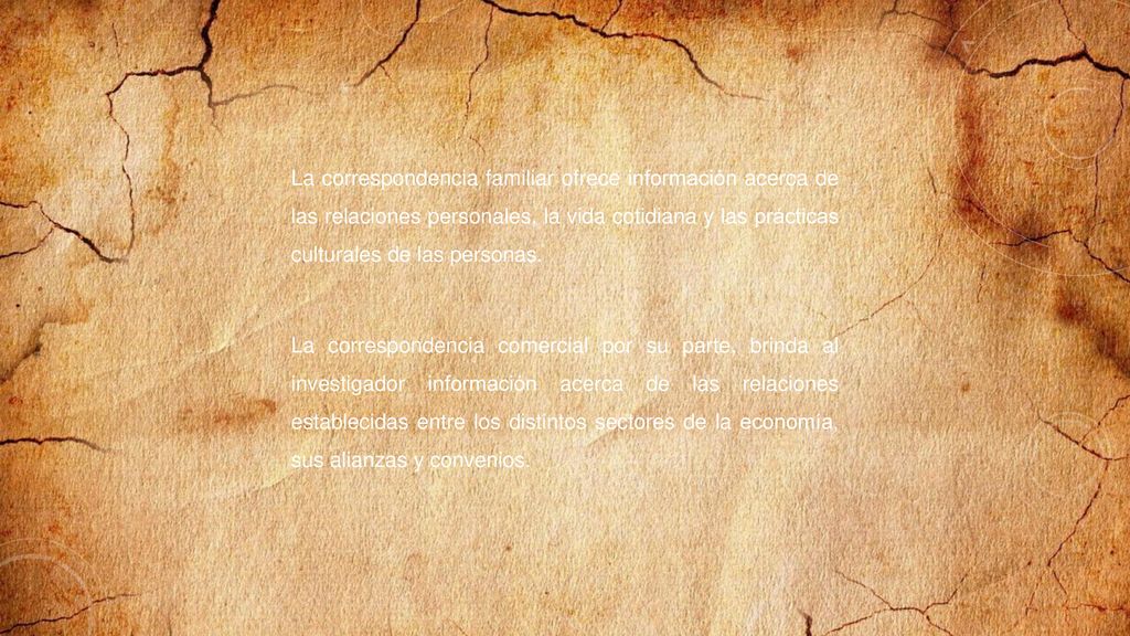 La correspondencia familiar ofrece información acerca de las relaciones personales, la vida cotidiana y las prácticas culturales de las personas.