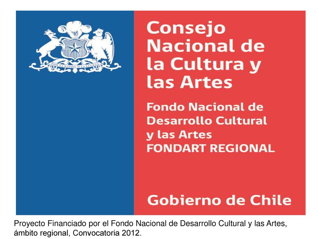 Proyecto Financiado por el Fondo Nacional de Desarrollo Cultural y las Artes, ámbito regional, Convocatoria 2012.