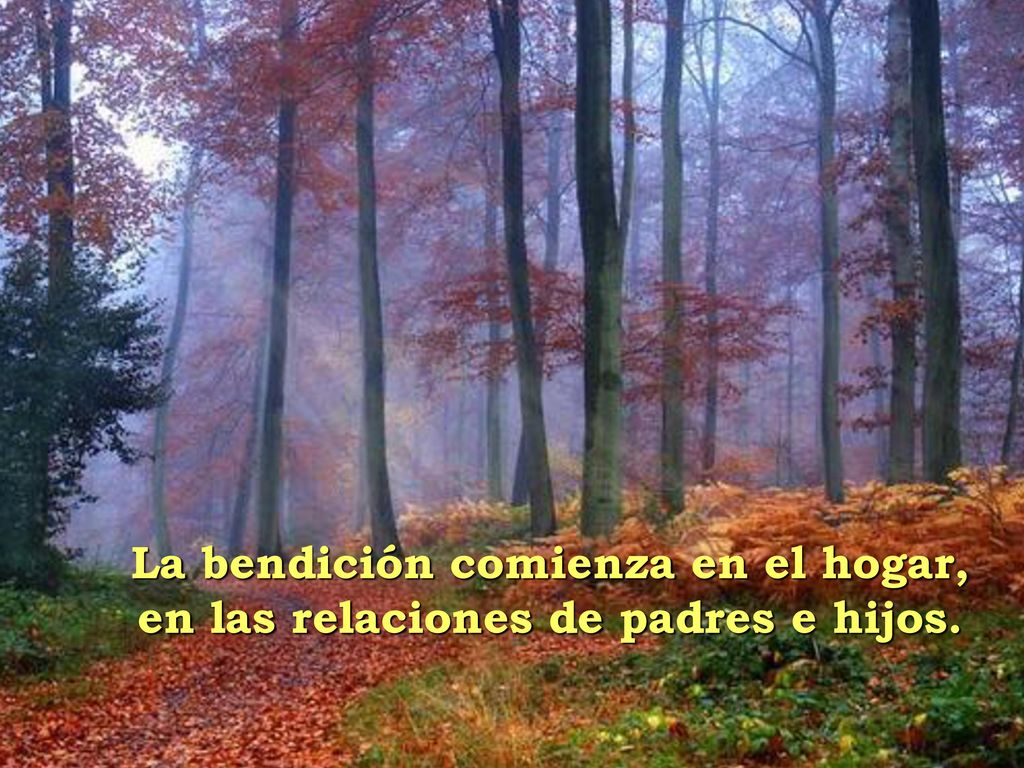 La bendición comienza en el hogar, en las relaciones de padres e hijos.