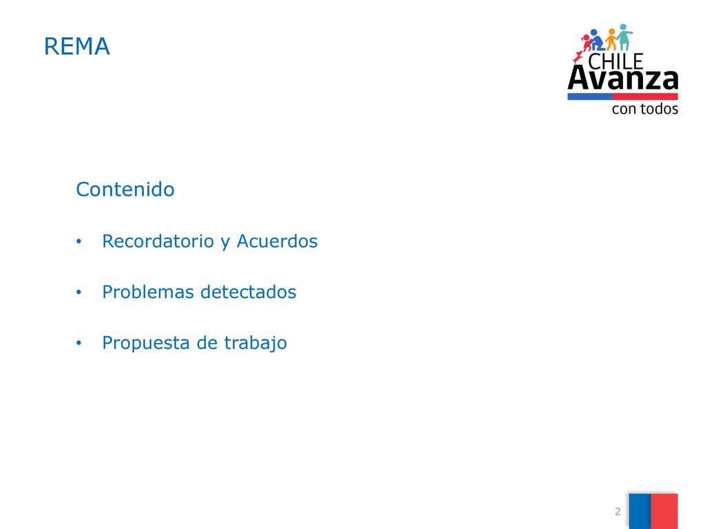 REMA Contenido Recordatorio y Acuerdos Problemas detectados