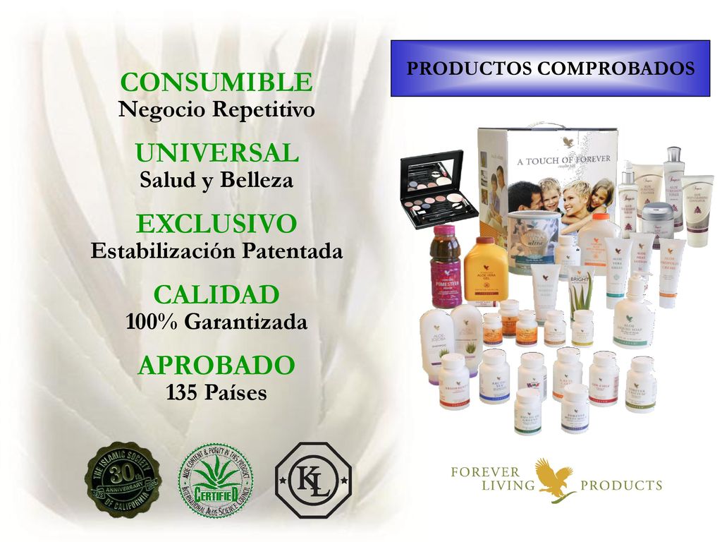 PRODUCTOS COMPROBADOS Estabilización Patentada