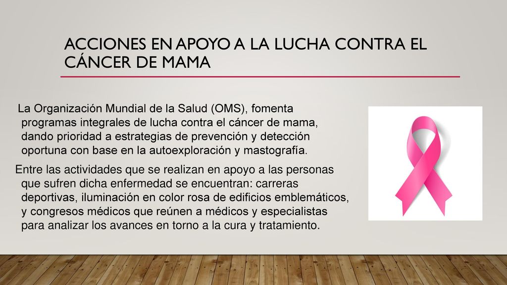 Acciones en apoyo a la lucha contra el cáncer de mama