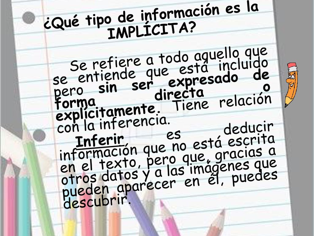 ¿Qué tipo de información es la IMPLÍCITA