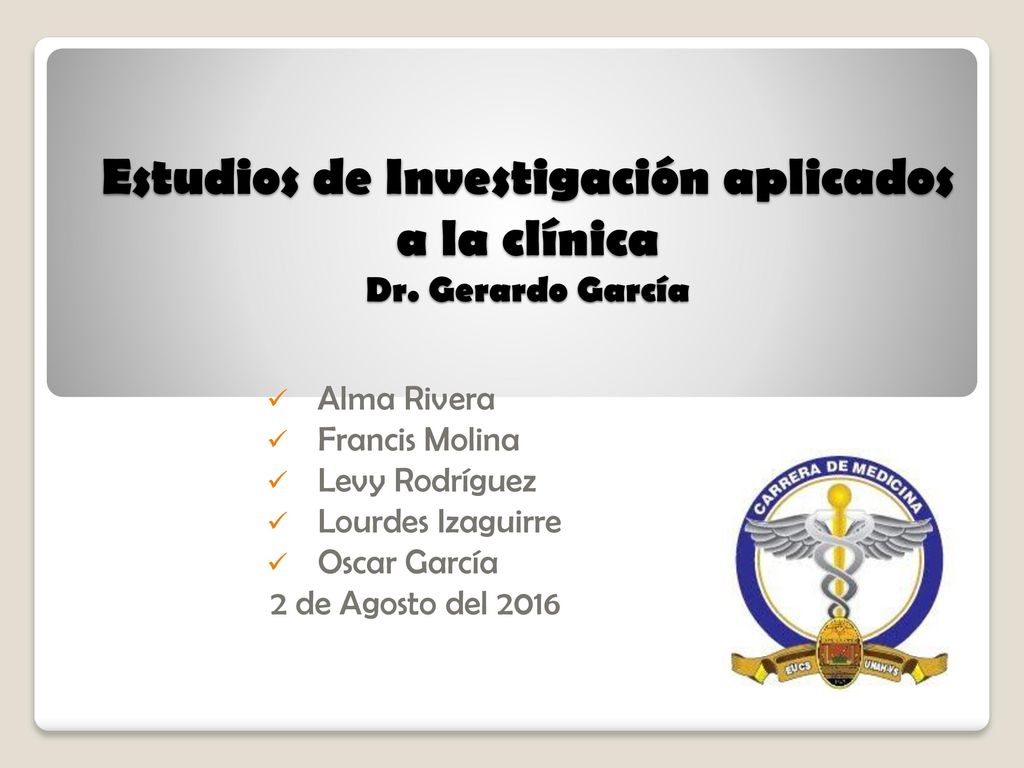 Estudios de Investigación aplicados a la clínica Dr. Gerardo García