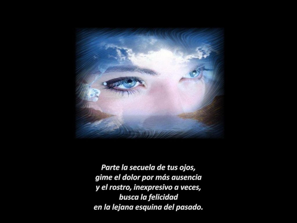Parte la secuela de tus ojos, gime el dolor por más ausencia y el rostro, inexpresivo a veces, busca la felicidad en la lejana esquina del pasado.