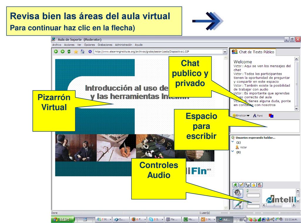 Revisa bien las áreas del aula virtual