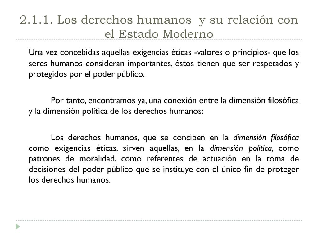 Los derechos humanos y su relación con el Estado Moderno