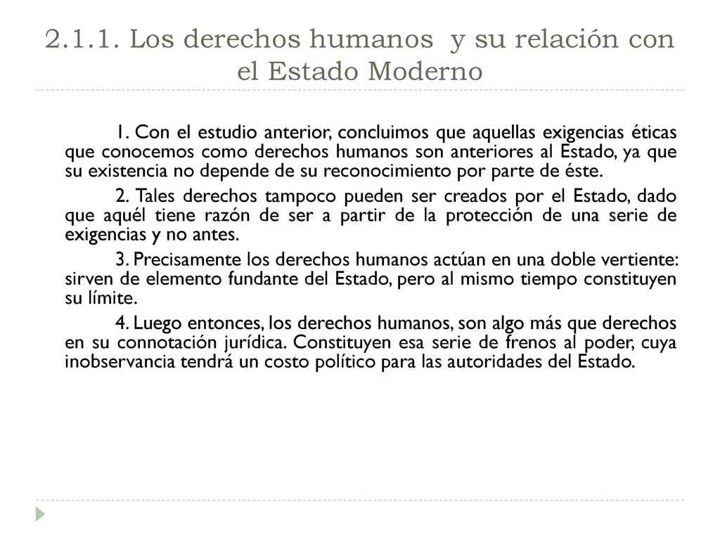 Los derechos humanos y su relación con el Estado Moderno