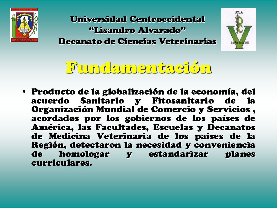 Universidad Centroccidental Lisandro Alvarado Decanato de Ciencias Veterinarias