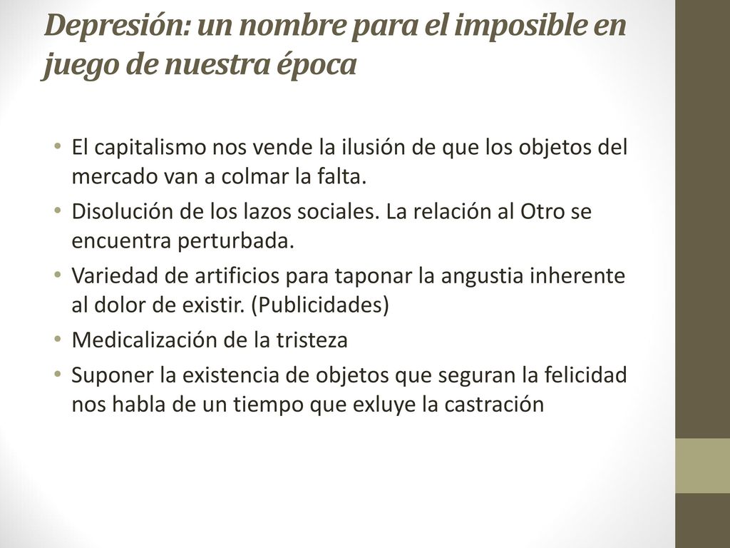 Depresión: un nombre para el imposible en juego de nuestra época