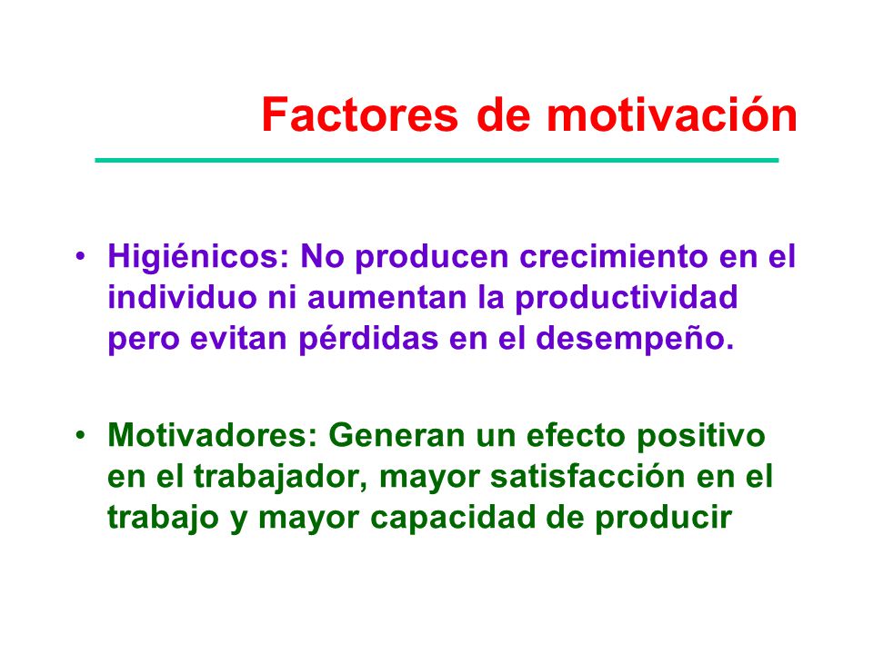 Factores de motivación