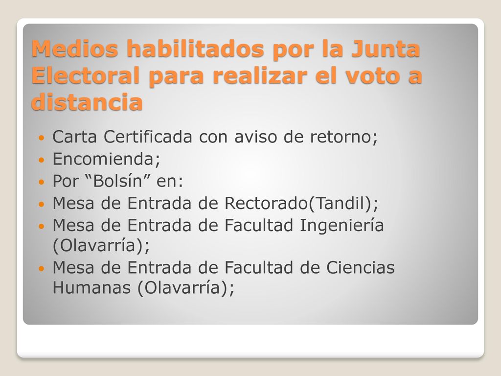 Medios habilitados por la Junta Electoral para realizar el voto a distancia