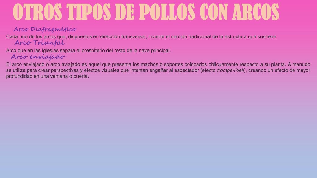 OTROS TIPOS DE POLLOS CON ARCOS