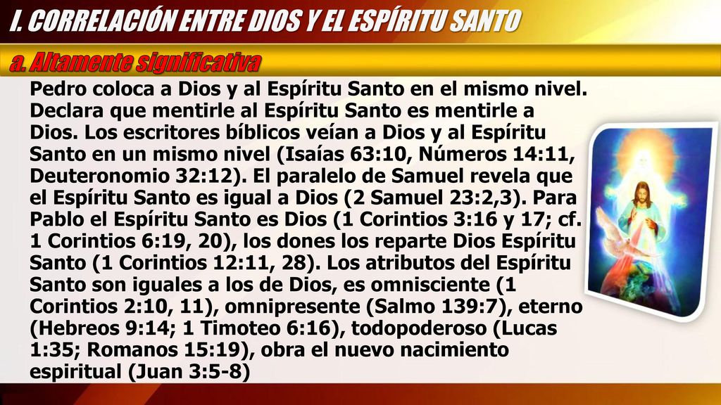 I. CORRELACIÓN ENTRE DIOS Y EL ESPÍRITU SANTO