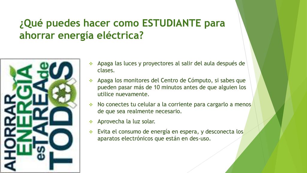 ¿Qué puedes hacer como ESTUDIANTE para ahorrar energía eléctrica
