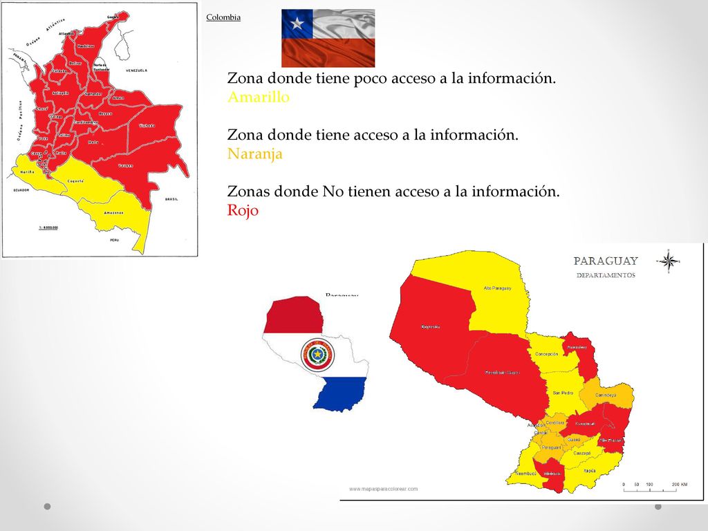 Zona donde tiene poco acceso a la información. Amarillo