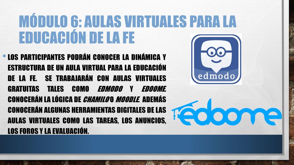 Módulo 6: Aulas virtuales para la educación de la fe